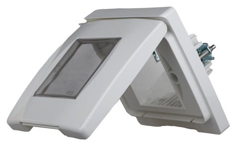 Cutie montaj ingropat,IP55,capac transparent,2M, alba