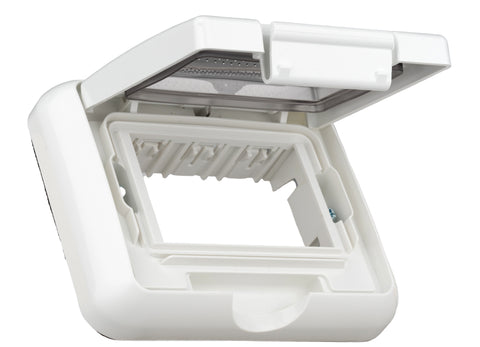 Cutie montaj ingropat,IP55,capac transparent,2M, alba