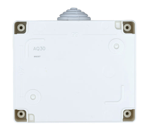 Outdoor surface mount box, IP55, transparent lid, 3M, white