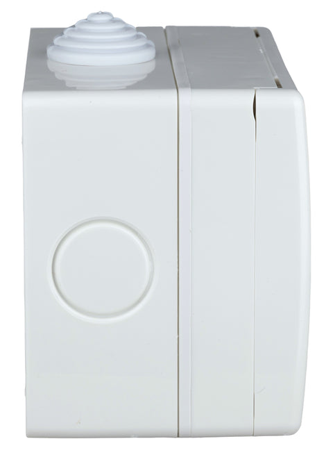 Outdoor surface mount box, IP55, transparent lid, 3M, white