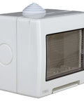 Outdoor surface mount box, IP55, transparent lid, 3M, white