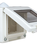 Outdoor surface mount box, IP55, transparent lid, 3M, white