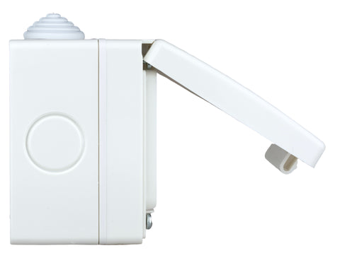 Outdoor surface mount box, IP55, transparent lid, 3M, white