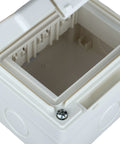 Outdoor surface mount box, IP55, transparent lid, 3M, white