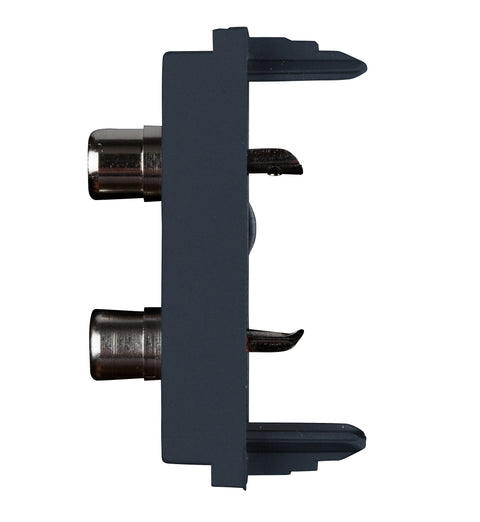 Priză audio 1M 2xRCA, negru