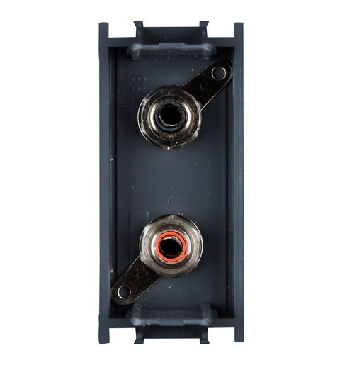 Priză audio 1M 2xRCA, negru