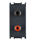 Priză audio 1M 2xRCA, negru