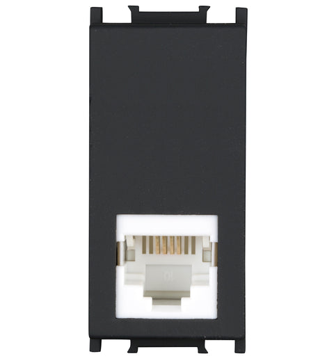 Priză telefon RJ11, 1M, negru
