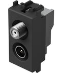 SAT-TV endsocket 1M 1dB, black