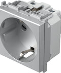 Socket with child protection, silver