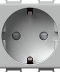 Socket with child protection, silver