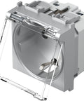 Socket silver, higher protection cover, transparent lid 16A
