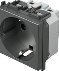 Socket with child protection, anthracite