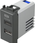 USB 2-gang power supply, 20W, 5V, 3A, 1M, anthracite