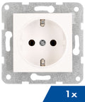 Socket outlet, cage clamps, 1 pcs, white