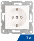 Socket outlet w. safety shutter, cage clamps, 1 pcs, white