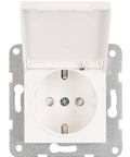 Socket outlet, flap cover, cage clamps, 1 pcs, white