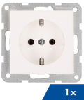 Socket outlet, cage clamps, 1 pcs, white