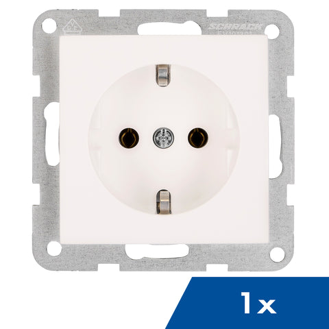 Socket outlet, cage clamps, 1 pcs, white