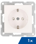 Socket outlet w. safety shutter, cage clamps, 1 pcs, white