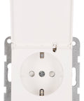 Socket outlet, flap cover, cage clamps, 1 pcs, white