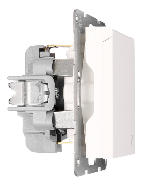 Socket outlet, flap cover, cage clamps, 1 pcs, white