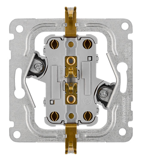Priză dublă completă cu protecție, cleme cu șurub, albă