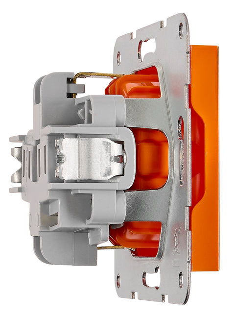 Socket outlet with safety shutter, cage clamps, ZSV, orange