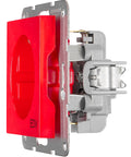 Socket outlet with safety shutter, cage clamps, EDV, red