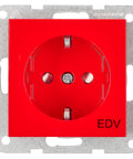 Socket outlet with safety shutter, cage clamps, EDV, red