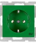 Socket outlet with safety shutter, cage clamps, SV, green