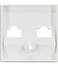 Mască pentru priză 2xRJ45 TOOLLESS LINE, alb
