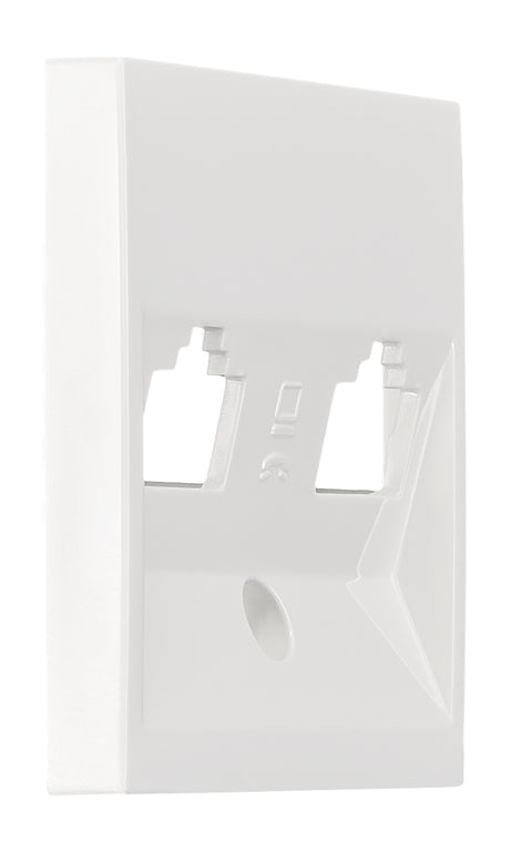 Mască pentru priză 2xRJ45 TOOLLESS LINE, alb