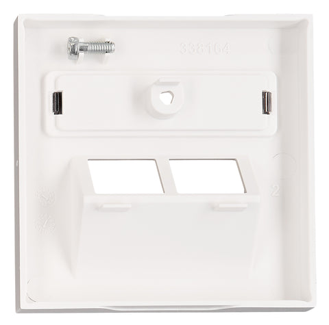 Mască 2*RJ45,cu fereastră de etichetare, albă