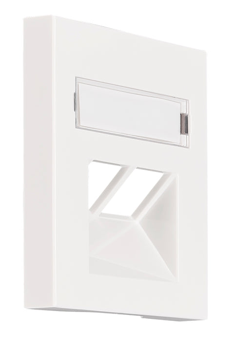 Mască 2*RJ45,cu fereastră de etichetare, albă