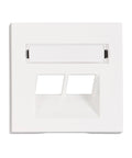 Mască 2*RJ45,cu fereastră de etichetare, albă