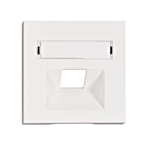 Mască 1*RJ45,cu fereastră de etichetare, albă