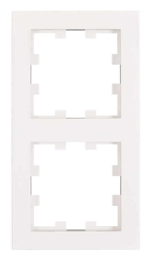 Ramă 2 aparate, Design CUBIC, alb