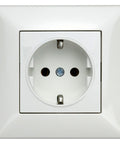 Priză simplă, completă, terminale cu șurub, albă