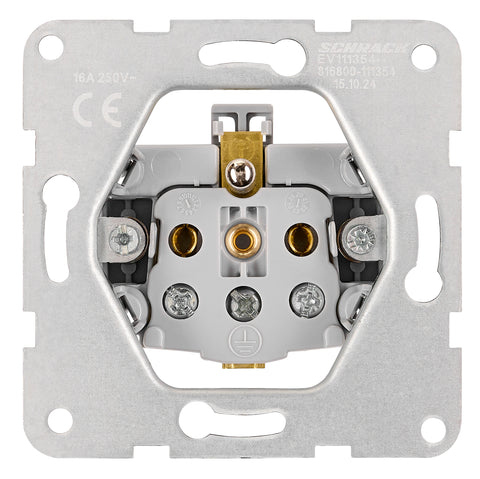Pin socket outlet with safety shutter, lid, screw,anthracite
