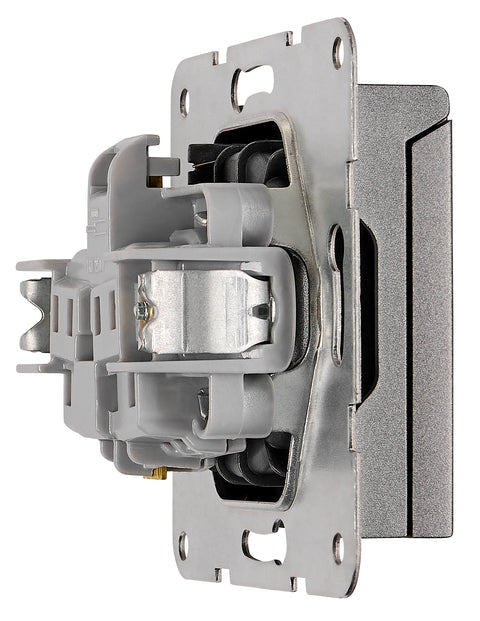 Pin socket outlet with safety shutter, lid, screw,anthracite