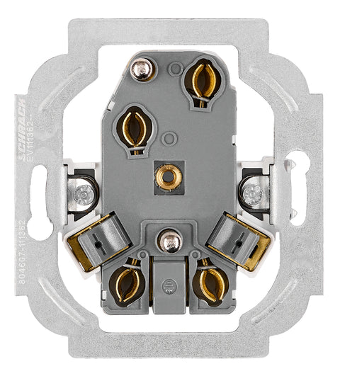 Priză dublă completă cu Pin PE, 2xPE, 1 priză rotită 45°, an