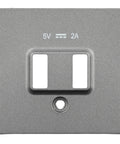 Mască priză dublă de încărcare USB, antracit