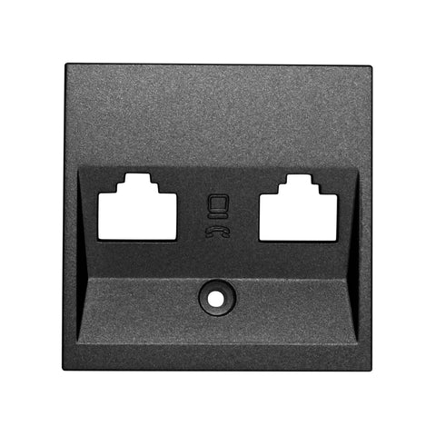 Mască pentru priză 2xRJ45 TOOLLESS LINE, antracit