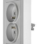 Priză dublă completăcu Pin PE, conexiune cu șurub, argintiu