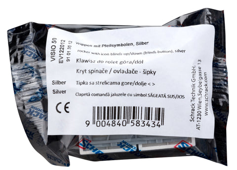 Clapetă comandă jaluzele cu simbol SĂGEATĂ SUS/JOS, argintiu