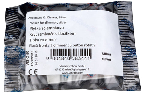 Placă frontală dimmer cu buton rotativ, argintiu