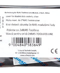 Mască pentru priză 2xRJ45 TOOLLESS LINE, argintiu