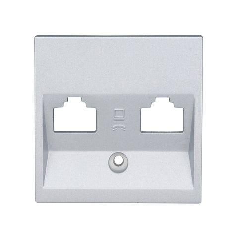 Mască pentru priză 2xRJ45 TOOLLESS LINE, argintiu