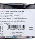 Mască pentru priză TV, tip HSBK, cu 2 decupaje, argintiu